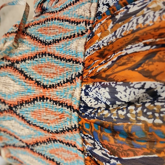 Band of Gypsies Aztec Print Spaghett Strap Ruched Back Lined Dress XS NEW W-642 - Picture 12 of 15